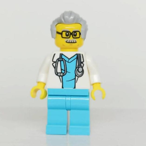 &lt;樂高人偶小舖&gt;正版LEGO 自組人偶C20 醫生 手術服 實驗室人員 城市人偶