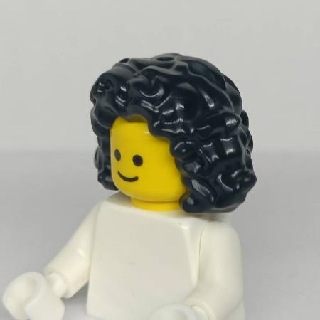 <樂高人偶小舖>正版LEGO 女生 頭髮60 黑 短捲髮 6370536 硬質 可添加配件 配件-細節圖3