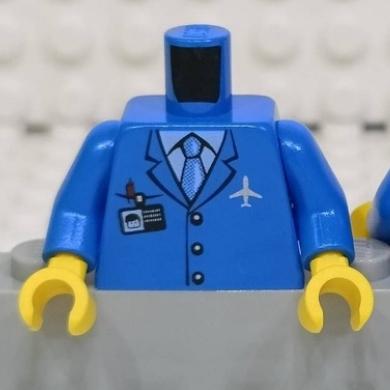 &lt;樂高人偶小舖&gt;正版LEGO 城市4-3 空少 機長 制服 西裝 藍色系 身體 配件
