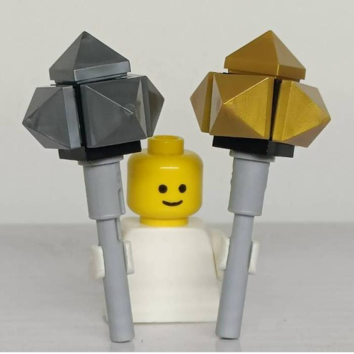 &lt;樂高人偶小舖&gt;正版LEGO 武器 槌子 狼牙棒 金色 平光銀 單隻 不含人偶