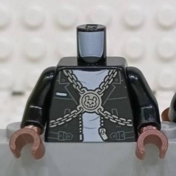 &lt;樂高人偶小舖&gt;正版LEGO 城市6-3 交叉黑鍊條 兔頭 黑藍色系 (單隻)身體 配件