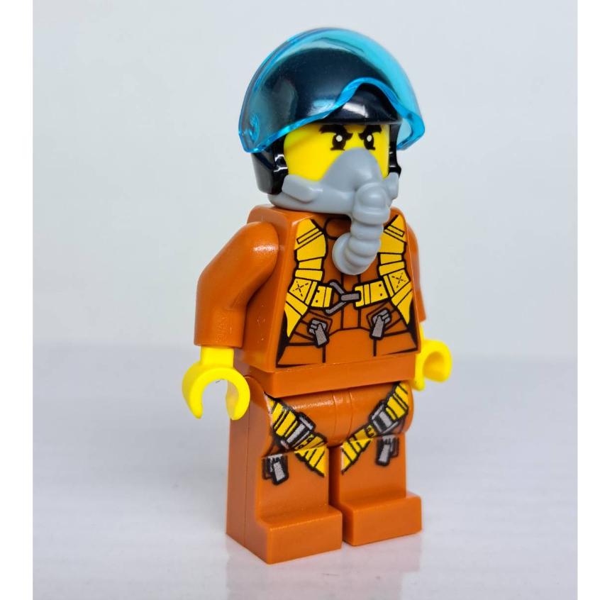 <樂高人偶小舖>正版 LEGO 帽17 飛行帽 白 飛行員 駕駛 透明藍 面罩 6252744 6248530 配件-細節圖5