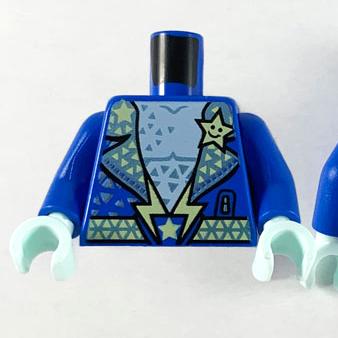&lt;樂高人偶小舖&gt;正版LEGO 特殊15 閃電翻領 藍 旋風忍者 歌手 吉他 身體 配件