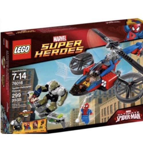 &lt;樂高人偶小舖&gt;正版樂高LEGO76016，超級英雄系列，全新未拆，蜘蛛人、神力人、綠惡魔、直升機