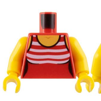 &lt;樂高人偶小舖&gt;正版LEGO 城市19-2 女生 絛紋背心 (單隻)身體 樂高配件系列