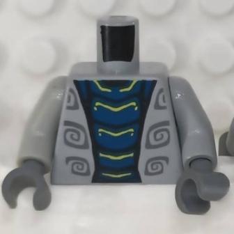 &lt;樂高人偶小舖&gt;正版LEGO 特殊67 蛇族 淺灰 忍者 獸人 半獸人 身體 單隻 配件