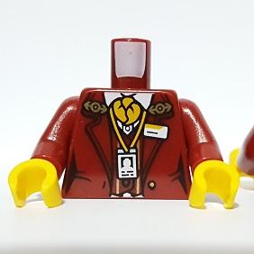 &lt;樂高人偶小舖&gt;正版LEGO 城市10-2 識別証外套 車掌 火車 暗紅色 身體 配件 70424