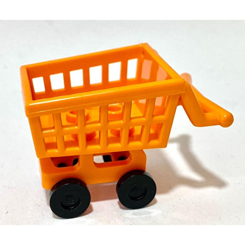 &lt;樂高人偶小舖&gt;正版樂高LEGO亮橘色 大賣場購物車 購物車 推車 購物籃