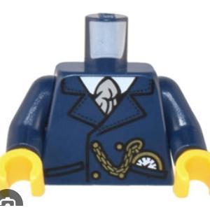 &lt;樂高人偶小舖&gt;正版樂高LEGO 城市52 深藍色 懷錶西裝 列車長 節慶大街 10308 6409766 身體 配件