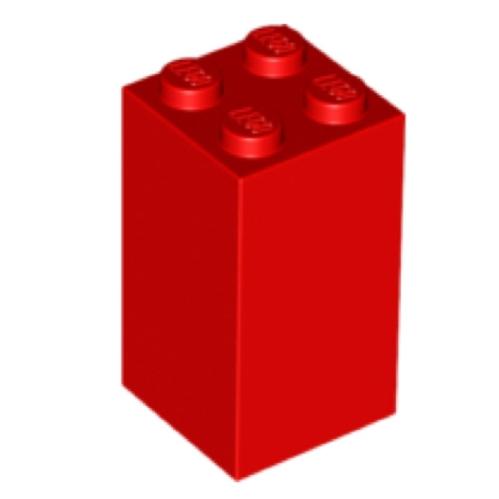 &lt;樂高人偶小舖&gt;正版LEGO 零件C14 基本磚 2X2X3 紅色 柱子 建築 房屋 30145