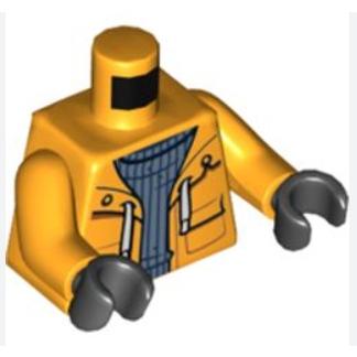 &lt;樂高人偶小舖&gt;正版樂高LEGO 城市44 橘黃色 抽繩外套 6271835 身體 配件