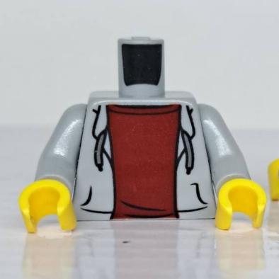 &lt;樂高人偶小舖&gt;正版LEGO 城市47 帽T 淺灰色 連帽衫 6153512 身體 配件