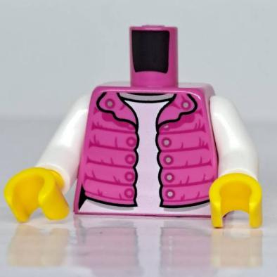 &lt;樂高人偶小舖&gt;正版LEGO 城市31-3 女生 深粉 羽絨衣 身體 配件