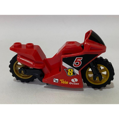 &lt;樂高人偶小舖&gt;正版樂高LEGO 交通工具F13 紅色機車 摩托車 越野跑車 貼紙已貼 介意者請勿下單