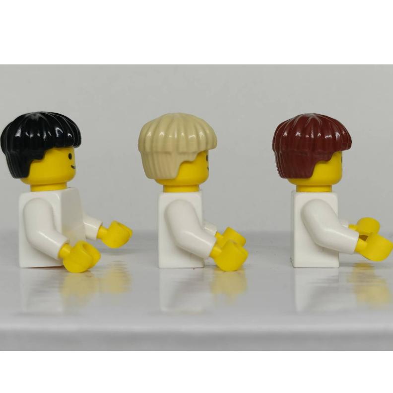 <樂高人偶小舖>正版LEGO男生3 人偶頭髮 黑 紅棕 沙色 短瀏海 傻瓜頭 6030708 61775321 配件-細節圖3
