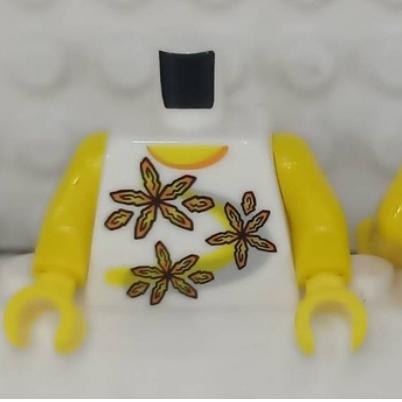 &lt;樂高人偶小舖&gt;正版LEGO 城市21-3 花朵 白色 無袖 女生 身體 配件