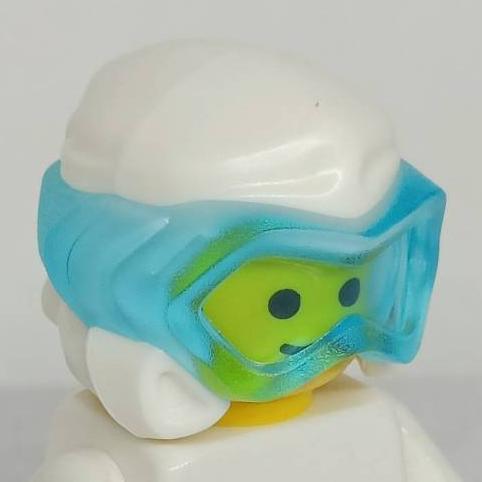 &lt;樂高人偶小舖&gt;正版LEGO 特殊32 蛙鏡 眼罩 面罩 潛水 白 透明淺藍 77151pb01 6342537