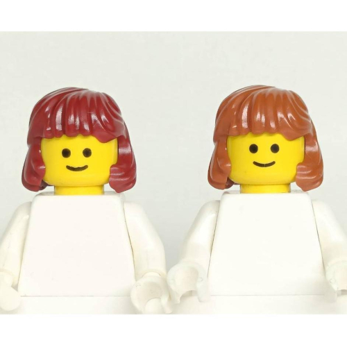&lt;樂高人偶小舖&gt;正版LEGO 女生頭髮30 暗紅色 深橘色 短髮 內彎 6310817 硬質 人偶 配件