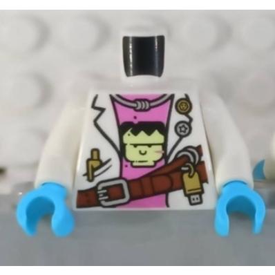 &lt;樂高人偶小舖&gt;正版LEGO 城市8-1 大臉T 科學怪人 手術服 白色系 身體 配件