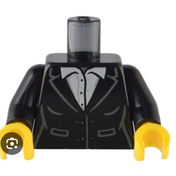 &lt;樂高人偶小舖&gt;正版樂高LEGO 城市59 黑色 西裝 雙扣 6430843 爵士俱樂部 10312 服務員 身體 配件