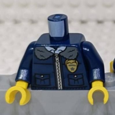 &lt;樂高人偶小舖&gt;正版LEGO 城市3-1 保安 工作服 暗藍色 保安 身體 配件