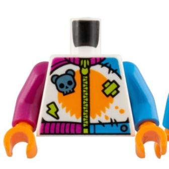 &lt;樂高人偶小舖&gt;正版LEGO 特殊85 身體 特技車手 6431373 單個 配件