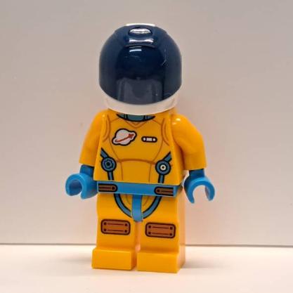 &lt;樂高人偶小舖&gt;正版樂高LEGO A14 太空人橘黃 暗藍面罩 不挑臉 城市 太空 探險 人偶