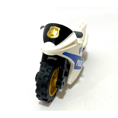 &lt;樂高人偶小舖&gt;正版樂高LEGO 交通工具F15 白色機車 摩托車 警車 跑車 貼紙已貼介意者請勿下單