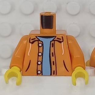 &lt;樂高人偶小舖&gt;正版LEGO 城市32-1 橘夾克 女 (單隻)人偶身體 配件