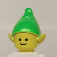 &lt;樂高人偶小舖&gt;正版樂高LEGO 特殊17 精靈 亮綠色 帽子 人偶 配件