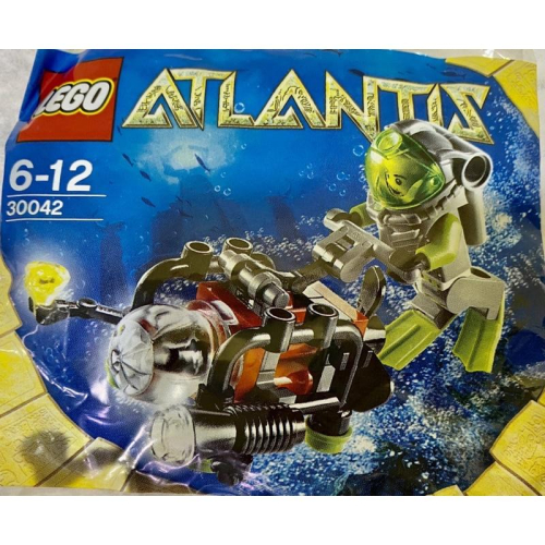 &lt;樂高人偶小舖&gt;正版樂高 LEGO 30042 亞特蘭提斯 海洋 潛水員潛水艇 Polybag袋裝包（絕版品）全新未拆
