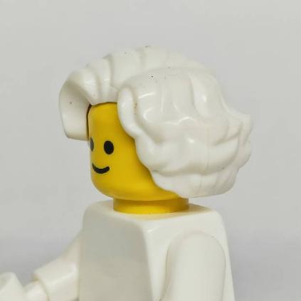 <樂高人偶小舖>正版LEGO 女生頭髮25 Nougat 白 黃 捲髮 波浪 短捲髮 6234373 硬質 人偶配件-細節圖2