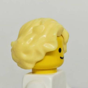 <樂高人偶小舖>正版LEGO 女生頭髮25 Nougat 白 黃 捲髮 波浪 短捲髮 6234373 硬質 人偶配件-細節圖3