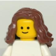 &lt;樂高人偶小舖&gt;正版LEGO 女生頭髮35 紅棕 長捲髮 法式捲髮 6266075 硬質 人偶配件