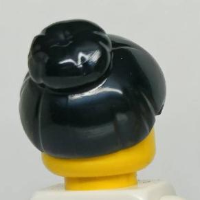 <樂高人偶小舖>正版LEGO 女生頭髮15 包包頭 丸子頭 黑 淺灰 609429 硬質 配件-細節圖5
