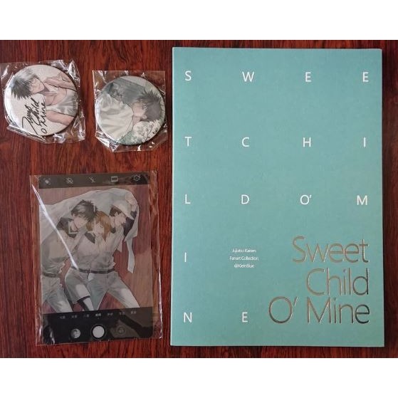 二手 咒術迴戰 五伏《Sweet child O＇ Mine》同人本 畫冊 徽章 五條悟伏黑惠-細節圖2
