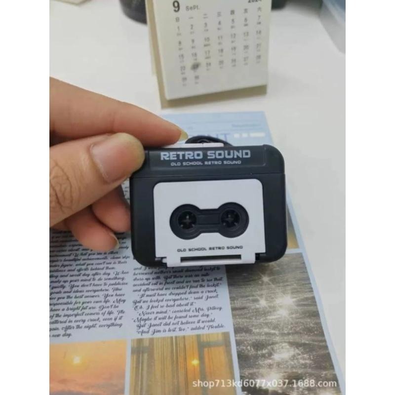 迷你復古卡帶錄音機吊飾 可錄音 收放音 生日禮物 交換禮物 X0001-細節圖2