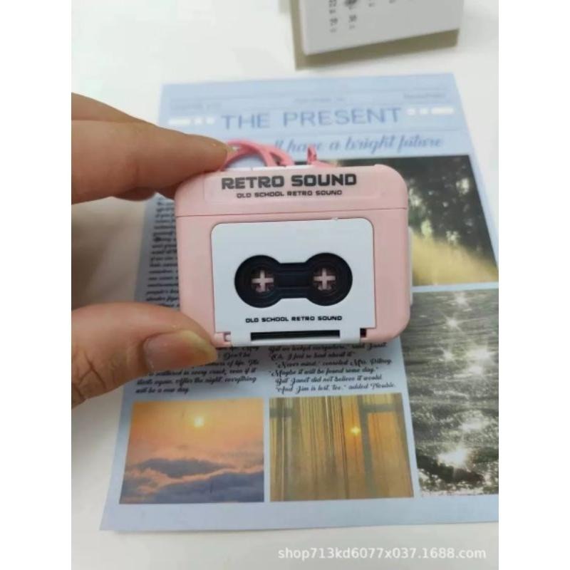 迷你復古卡帶錄音機吊飾 可錄音 收放音 生日禮物 交換禮物 X0001-細節圖3