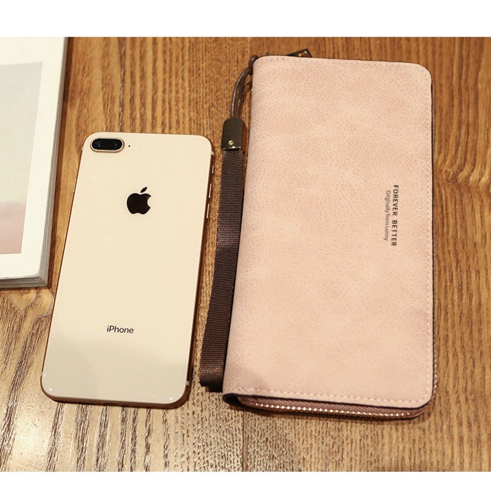 ⚡️現貨✨ 大容量韓版長夾 多格層 長夾 長款皮夾 女生長夾 多功能手機包 手拿包 零錢包-細節圖3