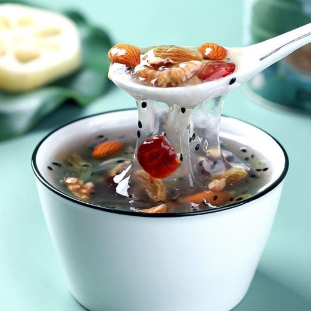 【現貨24H】李子柒 藕粉堅果 藕粉羹 奇亞籽桂花藕粉 奇亞籽藕粉 堅果藕粉羹 免煮沖飲代餐早餐飽腹食品-細節圖6