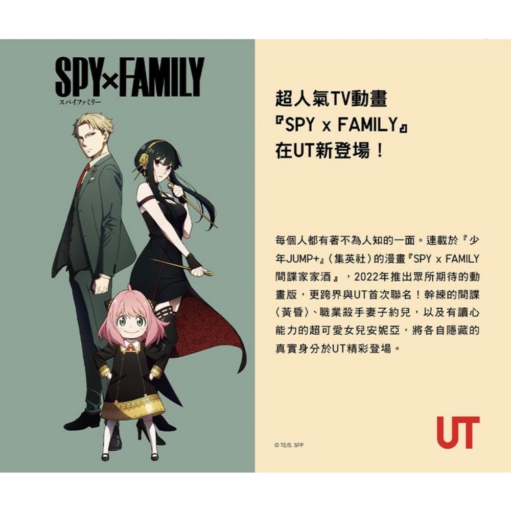 全新Uniqlo優衣庫T恤XL安妮亞間諜家家酒-細節圖3