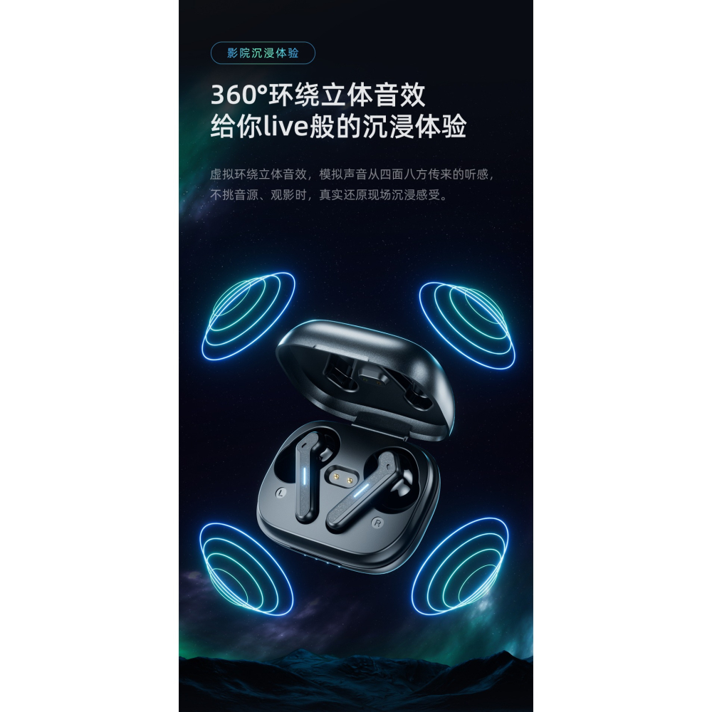 台灣現貨 T53 ANC 主動降噪 ENC降噪 真無線 TWS V5.3 遊戲模式 藍牙耳機 藍芽耳機 附贈四個耳塞套-細節圖7