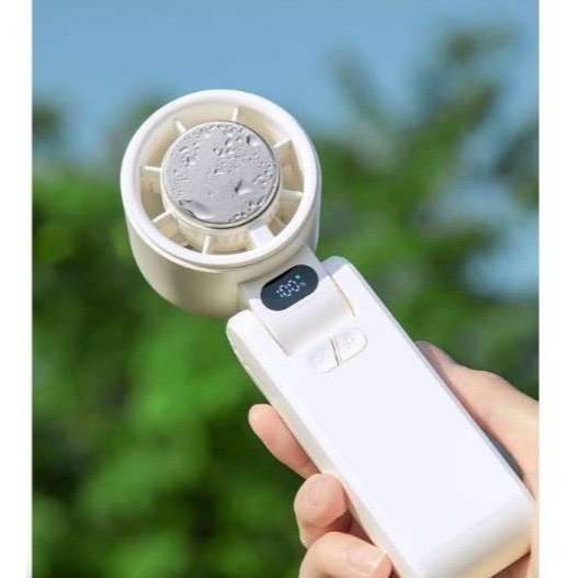 手持摺疊LED製冷冰風扇 5速變檔 台灣現貨 隔日到貨 BSMI認證 2025新款手持製冷風扇-細節圖5