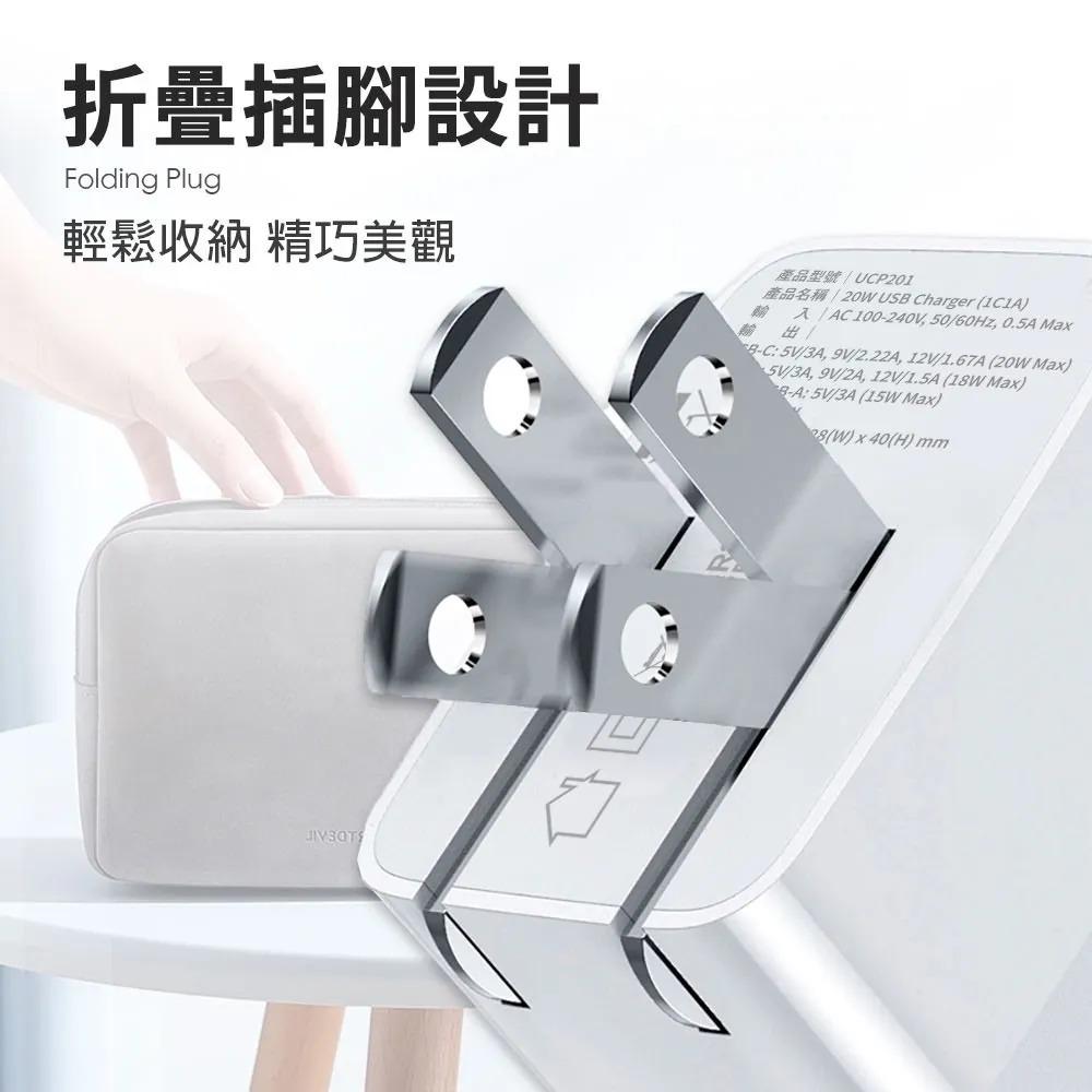 【NISDA】PD+QC 20W USB-A / Type-C 雙孔旅充頭(DQ205)-細節圖7