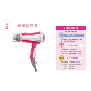 現貨~TESCOM TID960大風量速乾負離子吹風機 / TID960TW(粉色，白色)-細節圖7