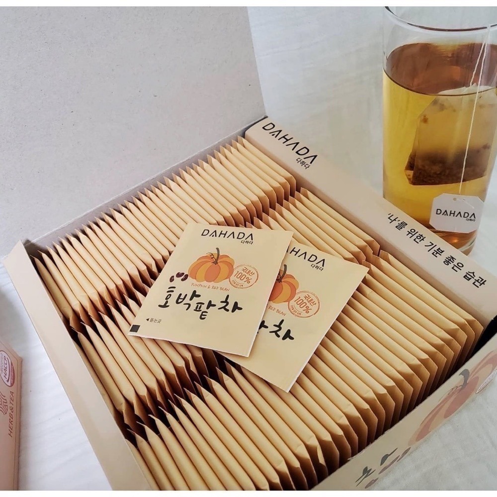 【預購/全新未拆封】韓國DAHADA茶包(100包/盒)南瓜茶/南瓜紅豆茶/草莓茶/牛蒡茶 可冷熱飲 沖泡 冷熱 獨立裝-細節圖4