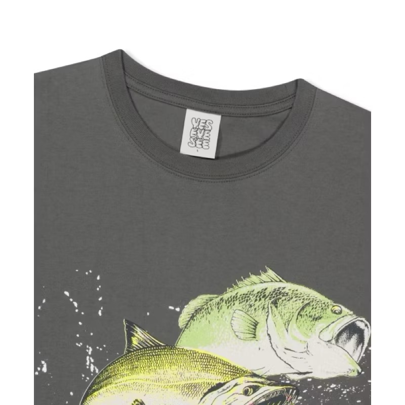 【現貨/全新未使用】韓國yeseyesee 短袖T恤 T-shirt 深灰色 L尺碼 韓國潮牌 棉100% 寬鬆版型-細節圖6