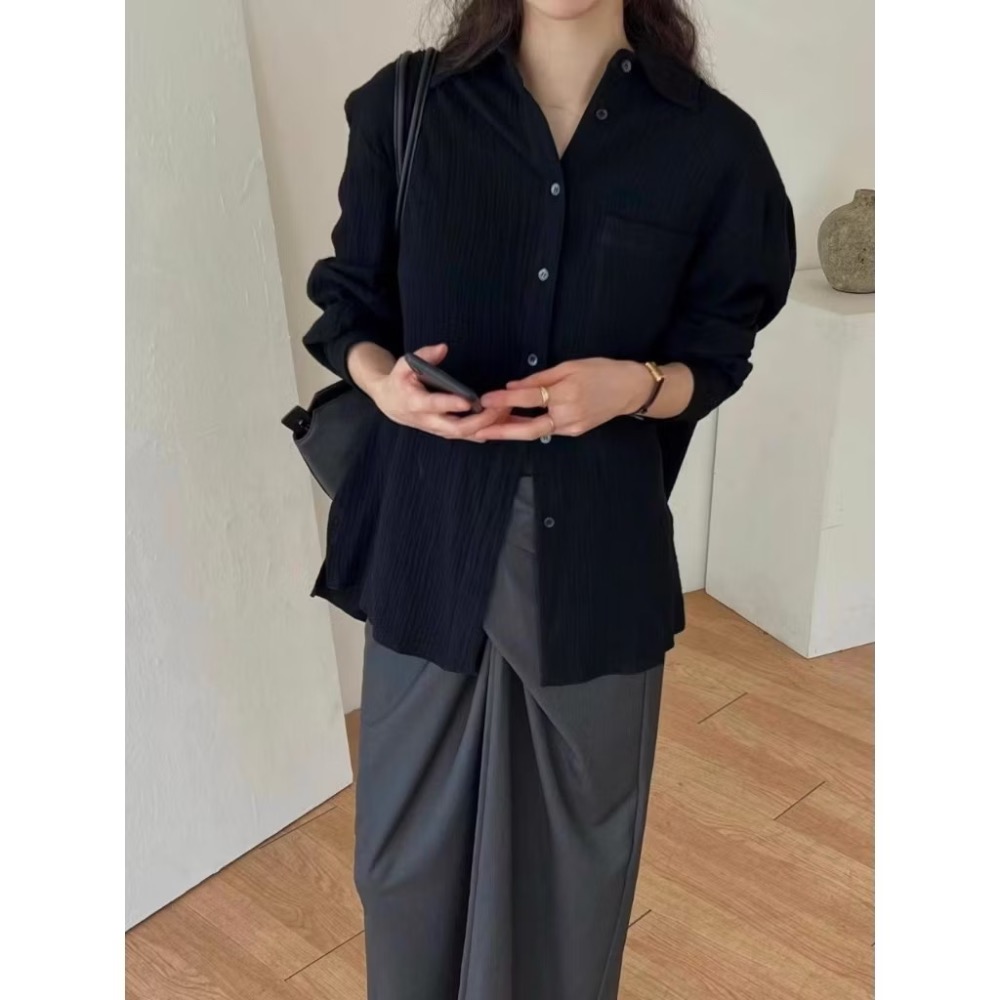 【現貨/全新未使用】正品 2025年秋季 韓國東大門Taste檔口 設計款 綁帶氣質高腰束腰顯瘦長裙半身裙 黑色 均碼-細節圖2