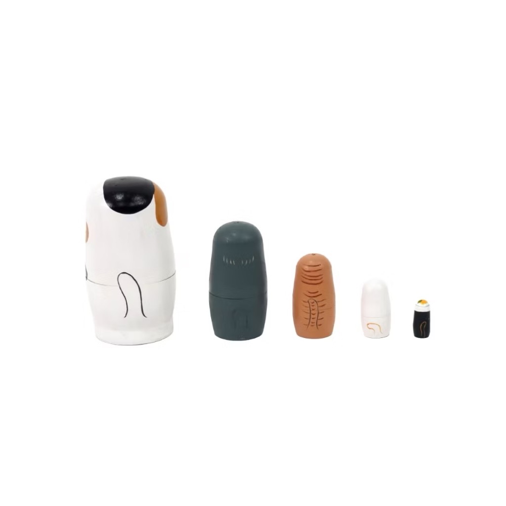 【預購】日本代購 手工木質貓咪新年俄羅斯娃娃 動物造型 猫派 木製套娃 室內裝飾-細節圖9