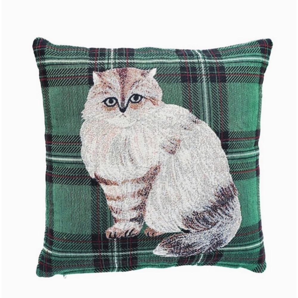 新款-Lin 波斯貓-刺繡圖案抱枕套